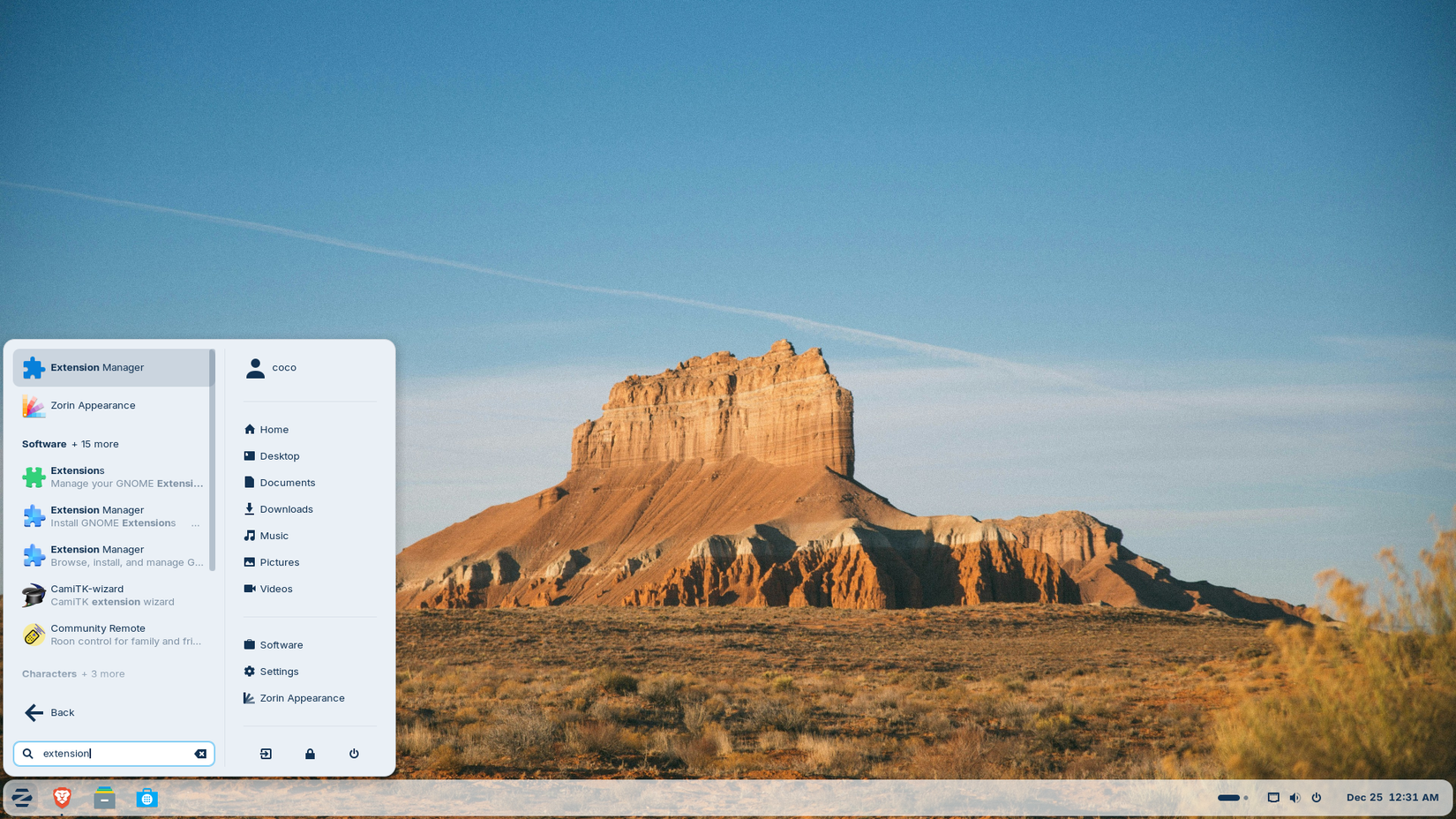 Launching the extension manager.