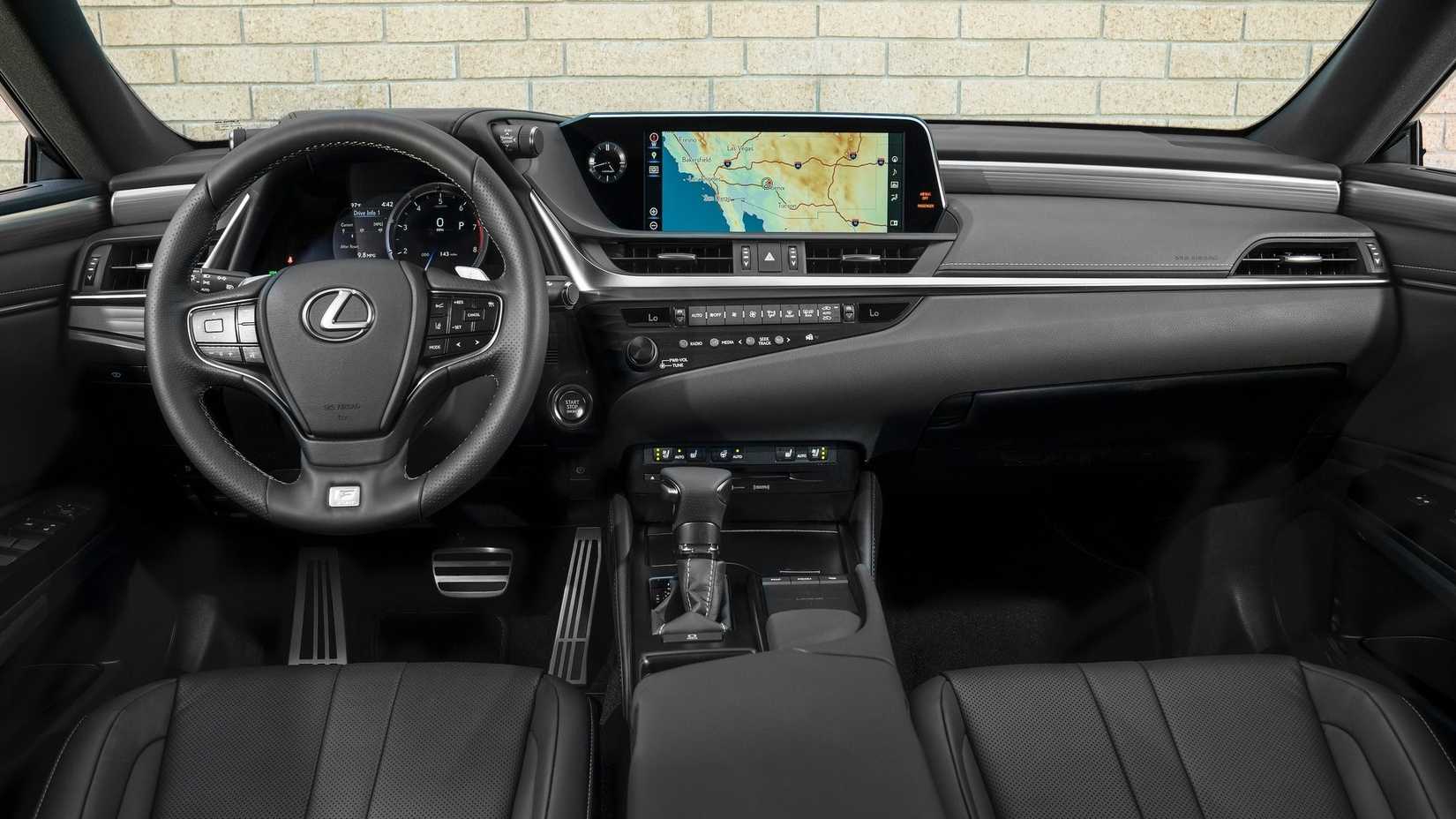 Interior view of the dashboard of a 2019 Lexus ES 300h