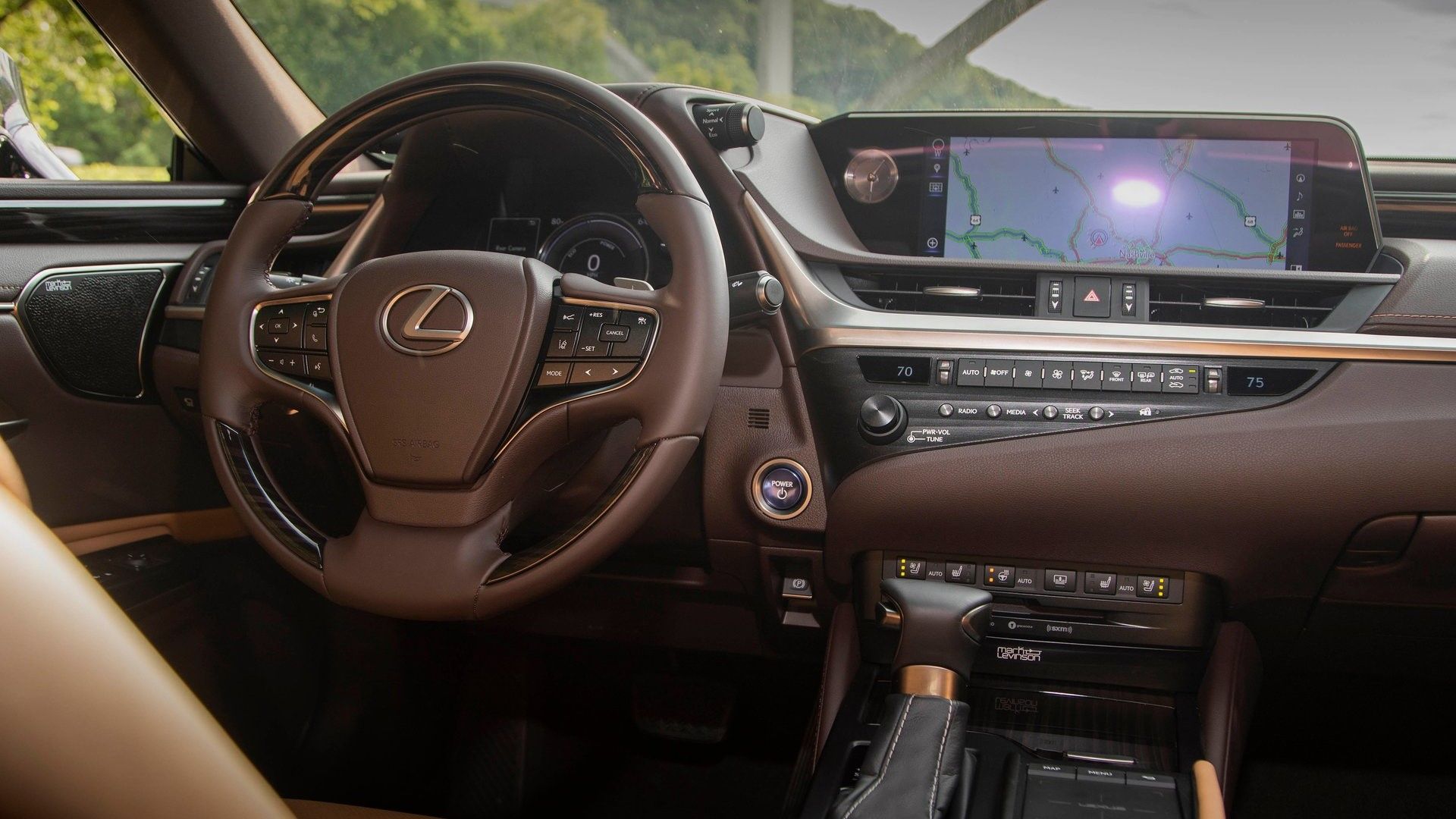 Interior shot of the dashboard in a 2019 Lexus ES 300h
