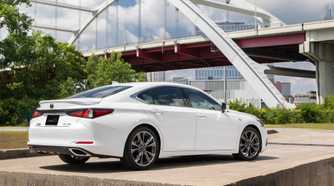 Rear 3/4 shot of a 2019 Lexus ES 300h