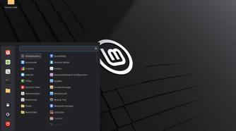 Linux Mint Cinnamon start menu-like app launcher.