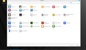Linux Mint Xfce settings app.