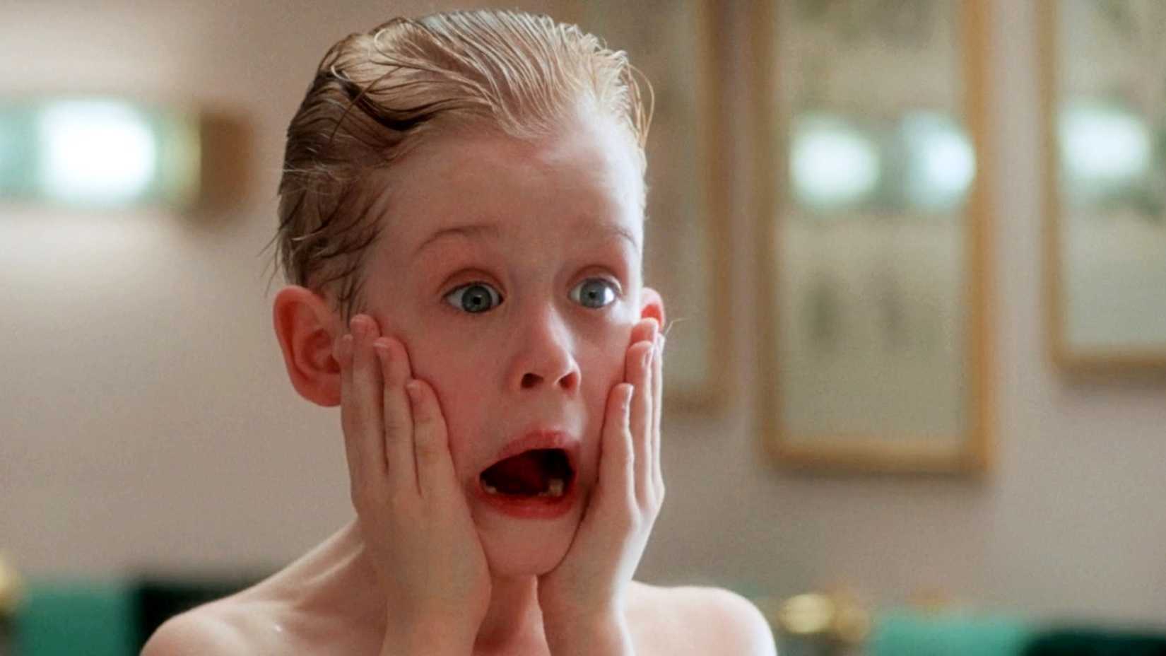 Macaulay Culkin as Kevin McCallister in Home Alone.