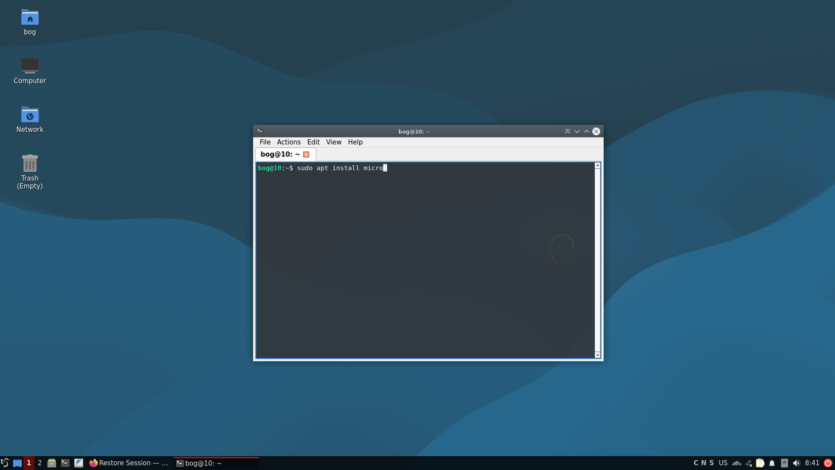 Instalación de Micro en Debian usando APT.