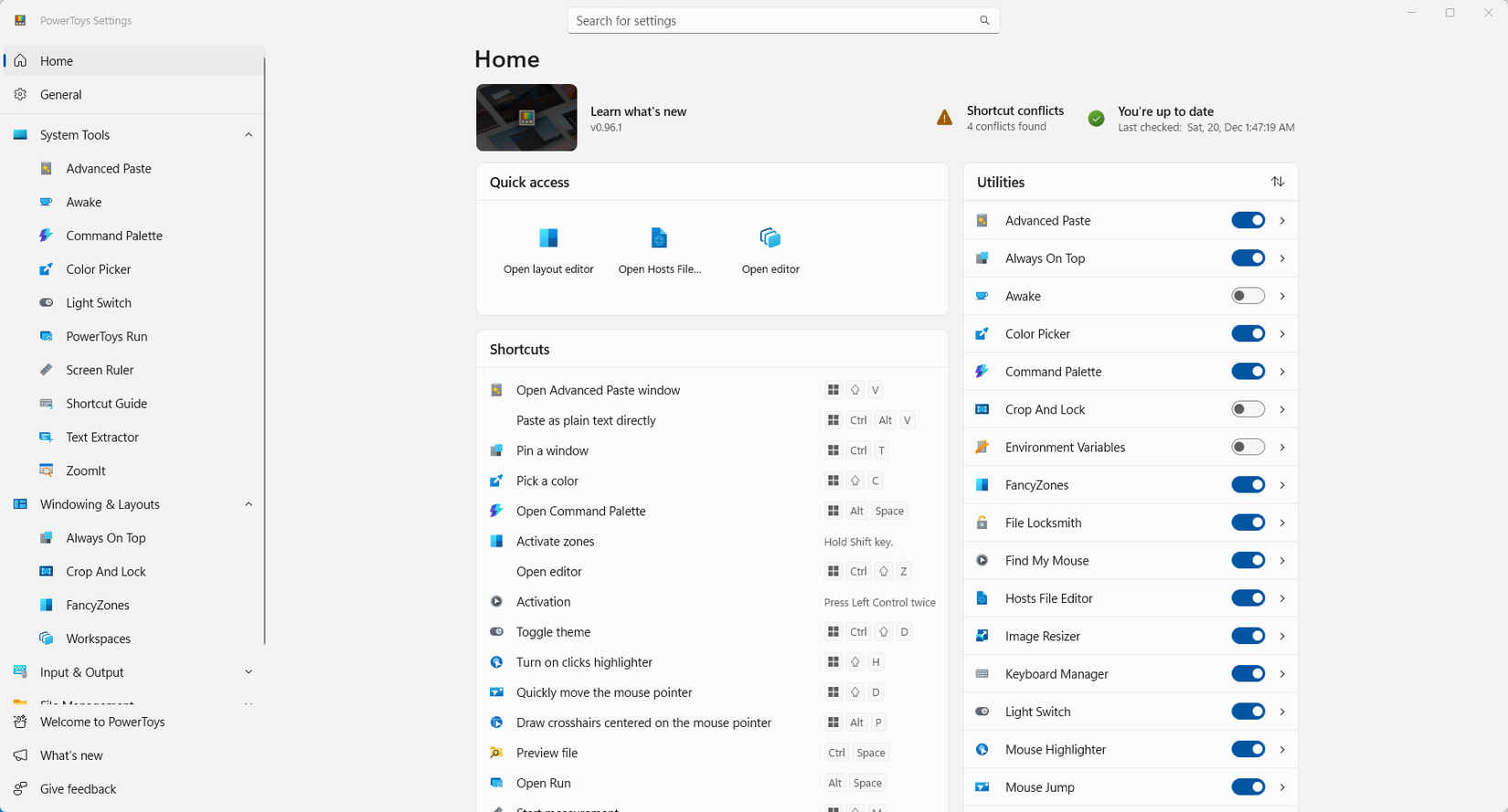 These are the 3 greatest open-source Microsoft tools you aren't using 3 Microsoft PowerToys homescreen.