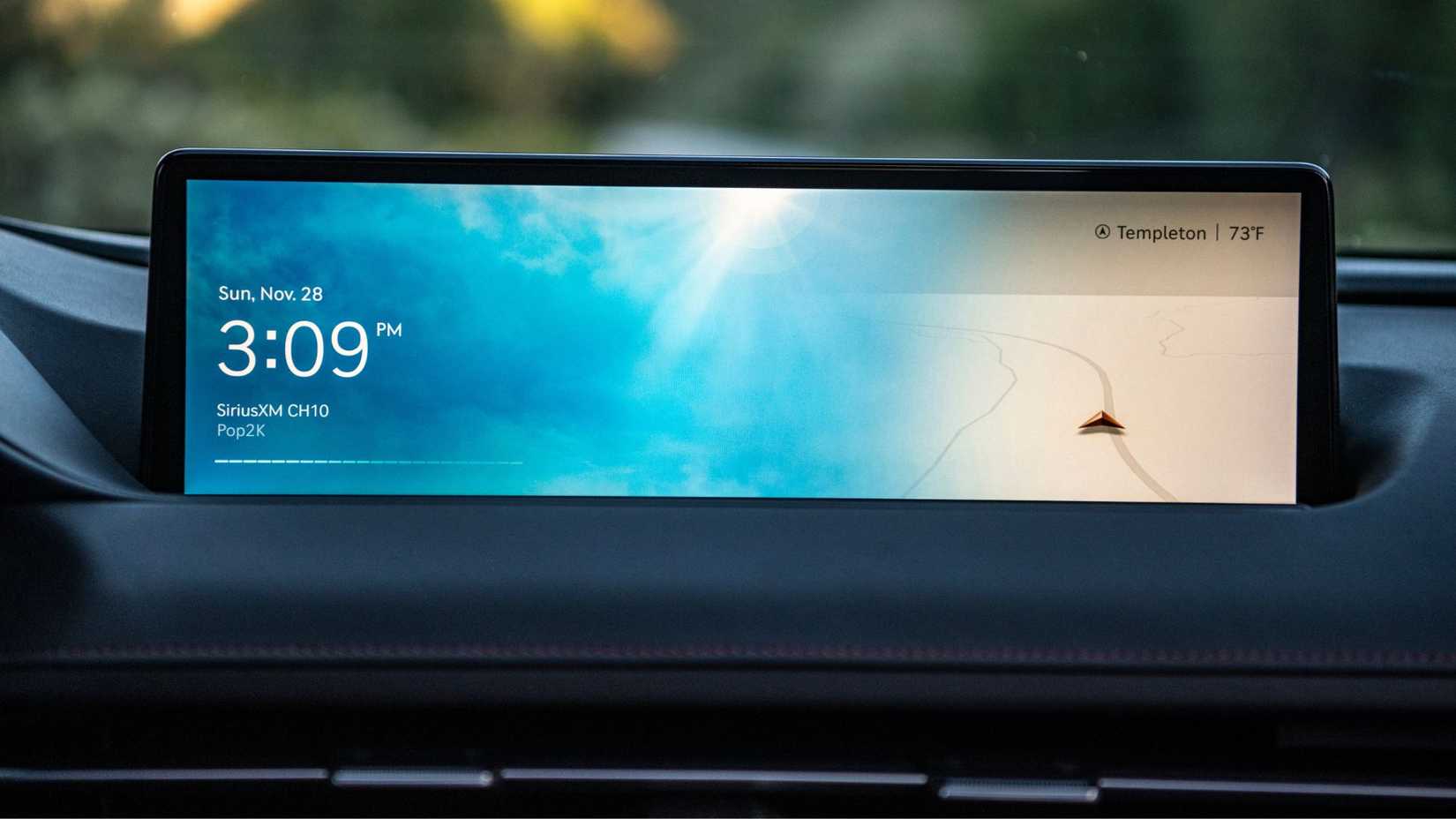 A close-up of the infotainment screen in the 2025 Genesis G80.