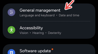 A Samsung Galaxy screenshot with a red arrow pointing to