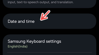 A Samsung Galaxy screenshot with a red arrow pointing to