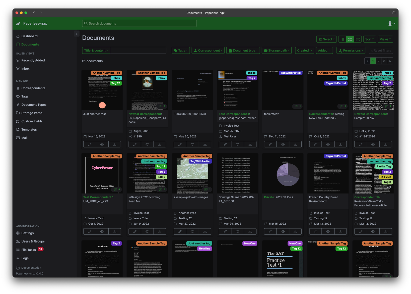 Official Paperless-nxg screenshot showing documents.