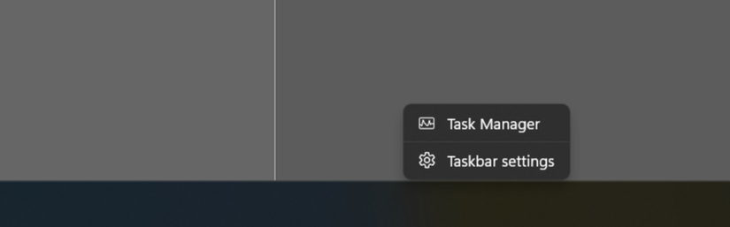 Right-click the Windows taskbar to open the Task Manager. 