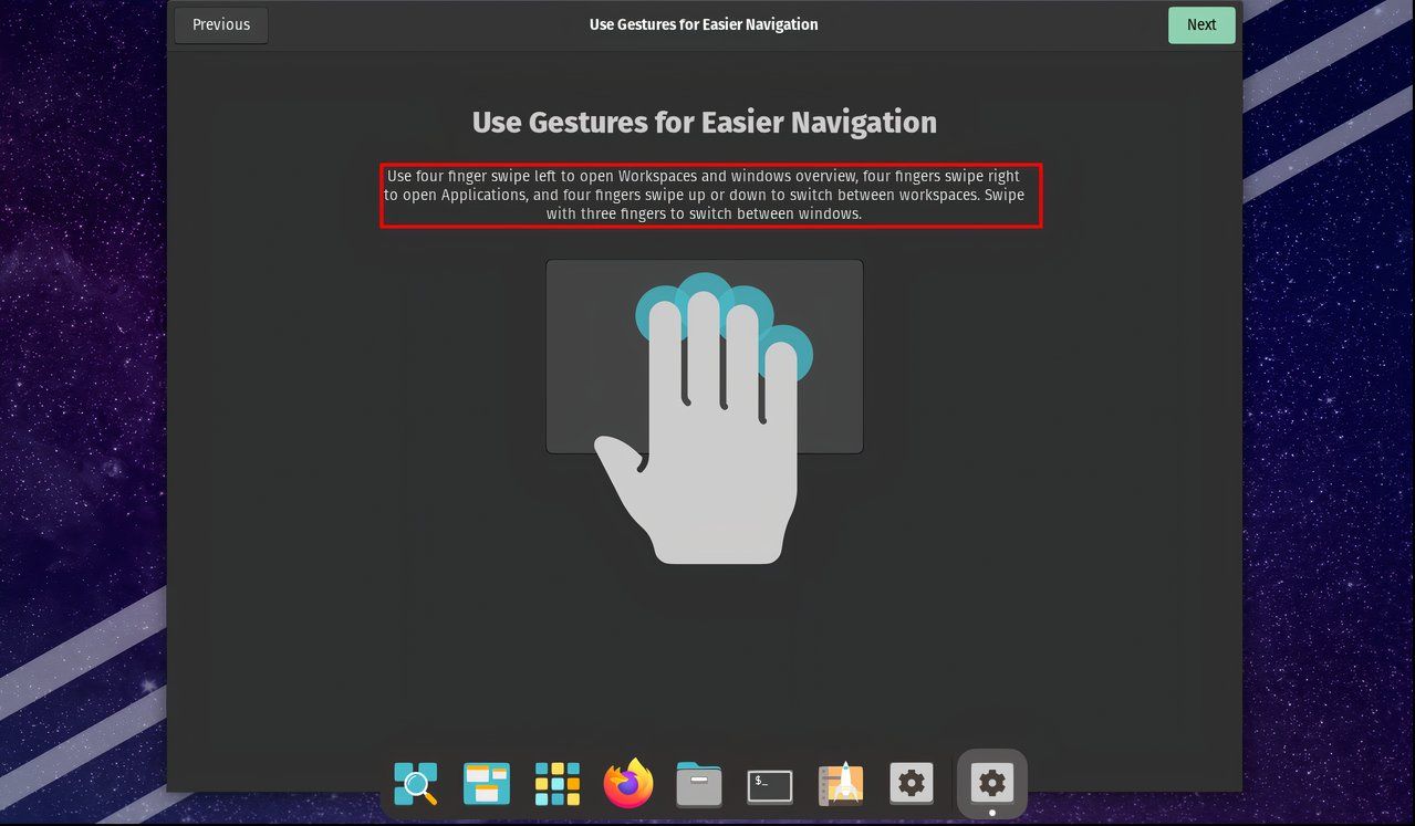 Pop!_OS gesture navigation for faster workflow