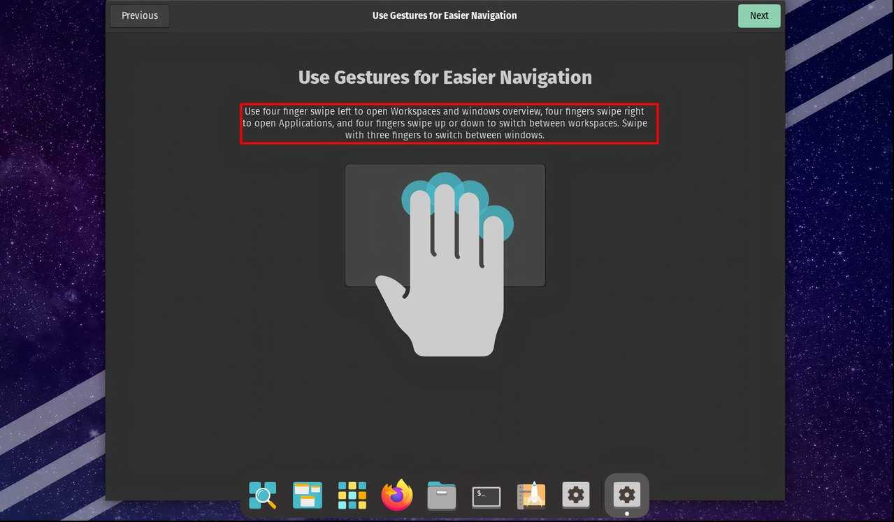 Pop!_OS gesture navigation for faster workflow