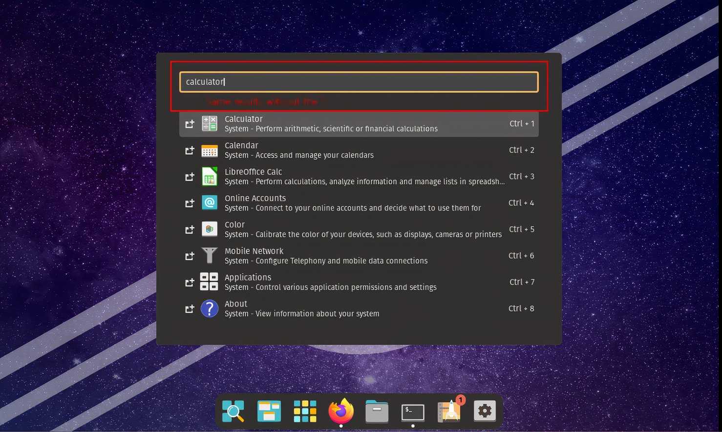 Pop!_OS launcher prefixes for quick access-redundant-features-for-prefix