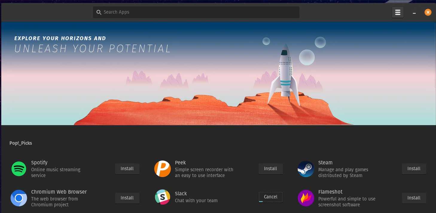 Pop!_OS Pop!_Picks-commonly installed applications