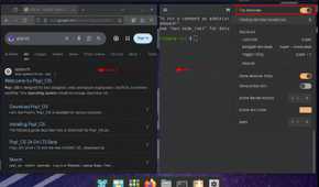 Pop!_OS window tiling feature toggle on with example