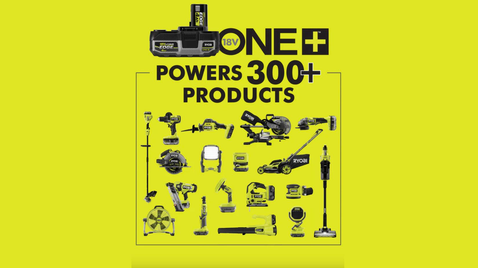 Ryobi ONE+ platform graphic. 