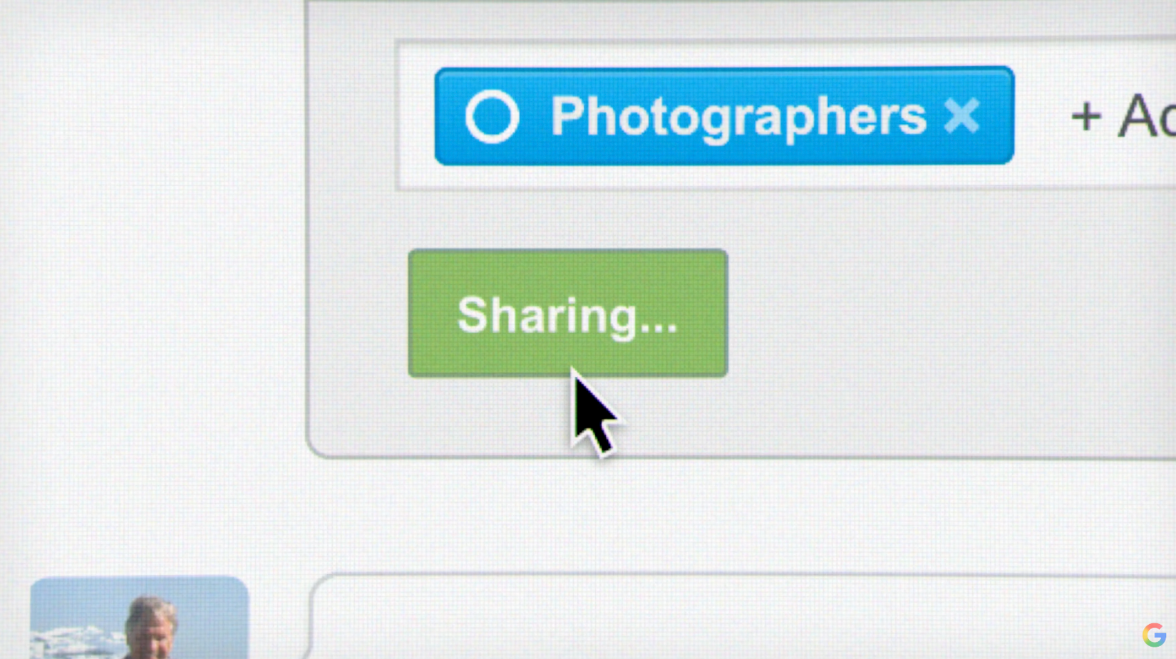 Compartilhando conteúdo com um círculo no Google+.