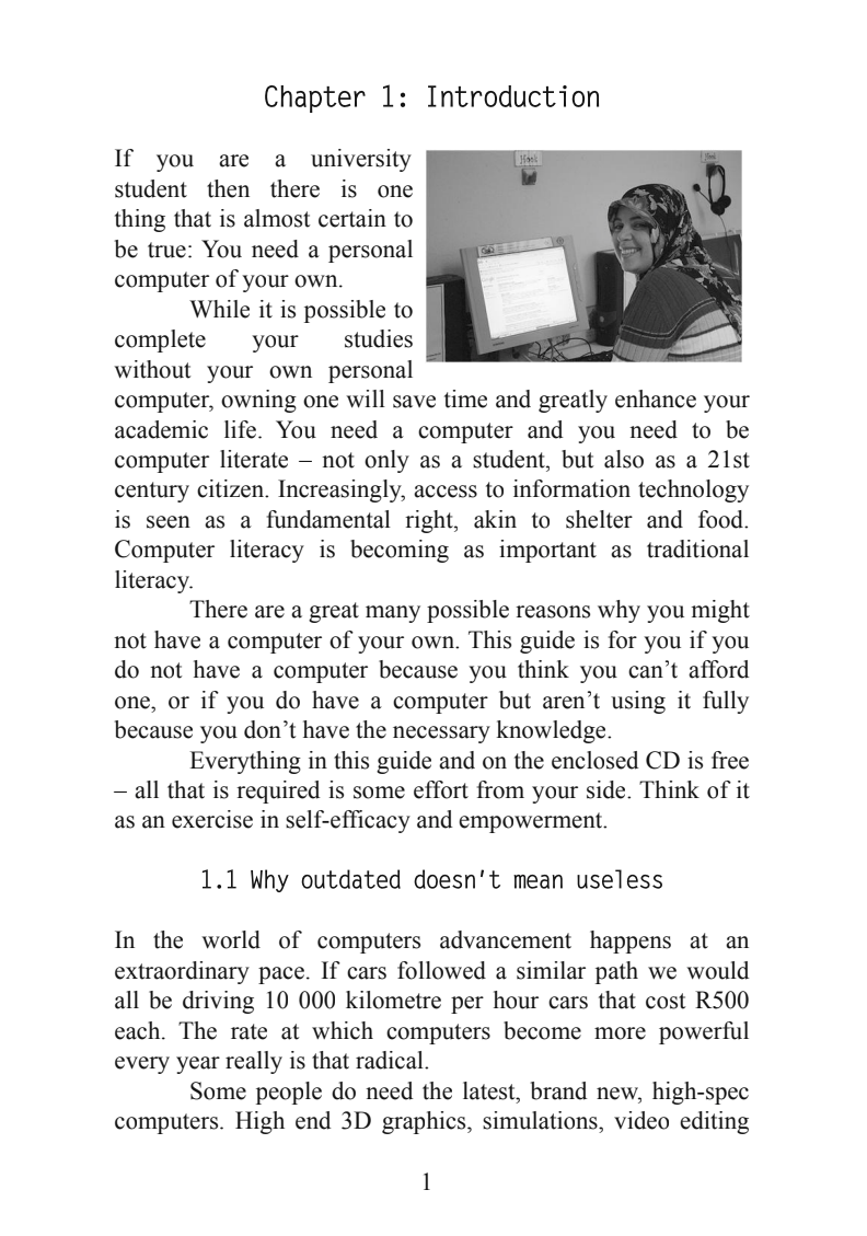 The first page of a student guide made with Scribus.