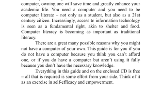 The first page of a student guide made with Scribus.