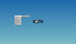 Switching between desktops on Tiny Core Linux.