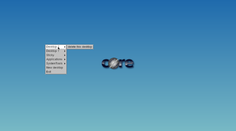 Switching between desktops on Tiny Core Linux.