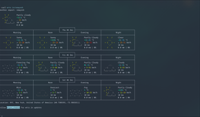 Loading weather forecasts for particular cities within the terminal.