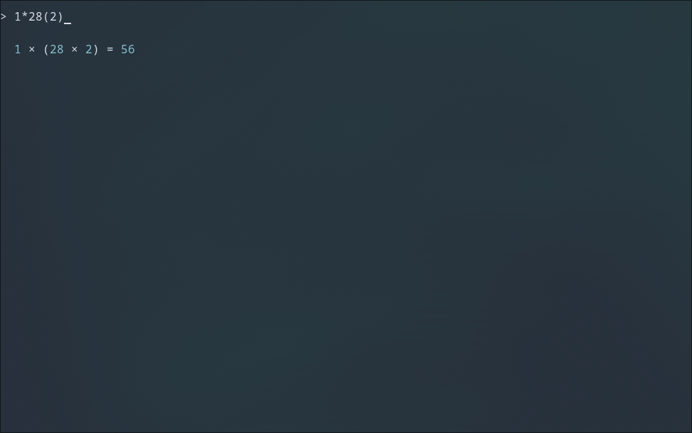 Solving a mathematical expression in the terminal using Qalc.