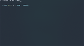 Using Qalc to run currency conversions.