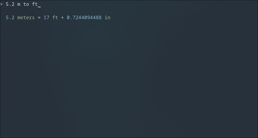 Using Qalc to run unit conversions.