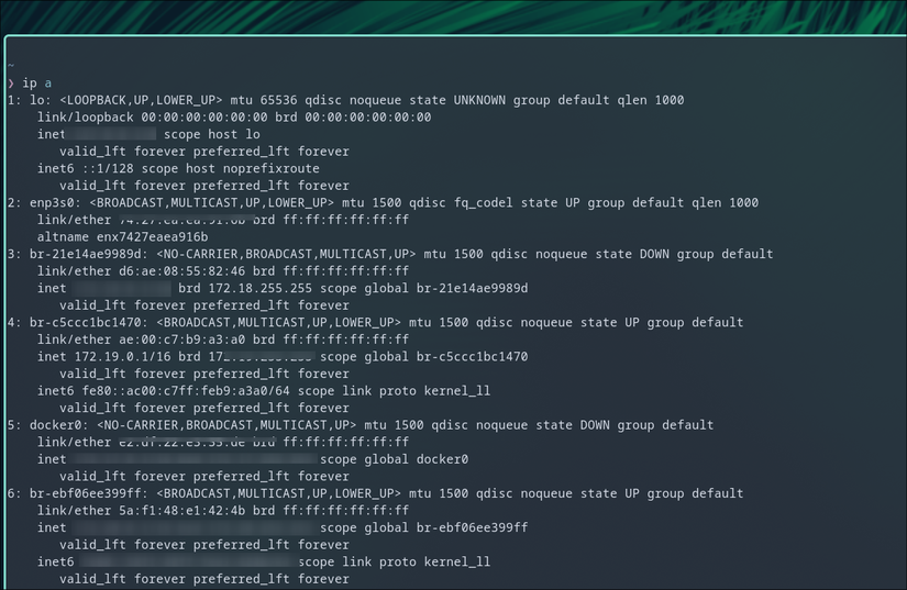 Procurando os endereços IP privados no Linux.
