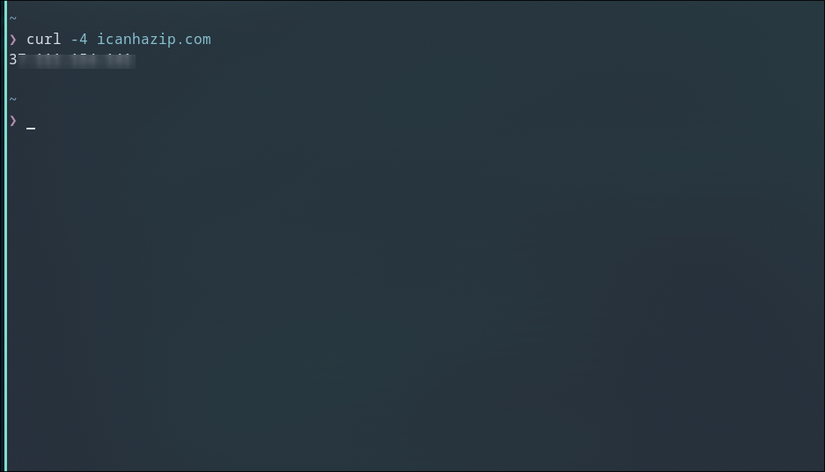 Using a curl command to find the public IP address of a Linux machine.
