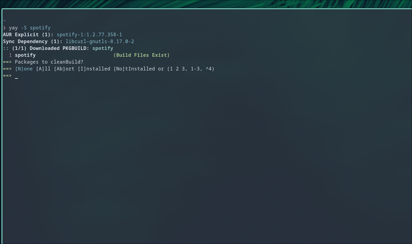 Instalando aplicativos usando yay.