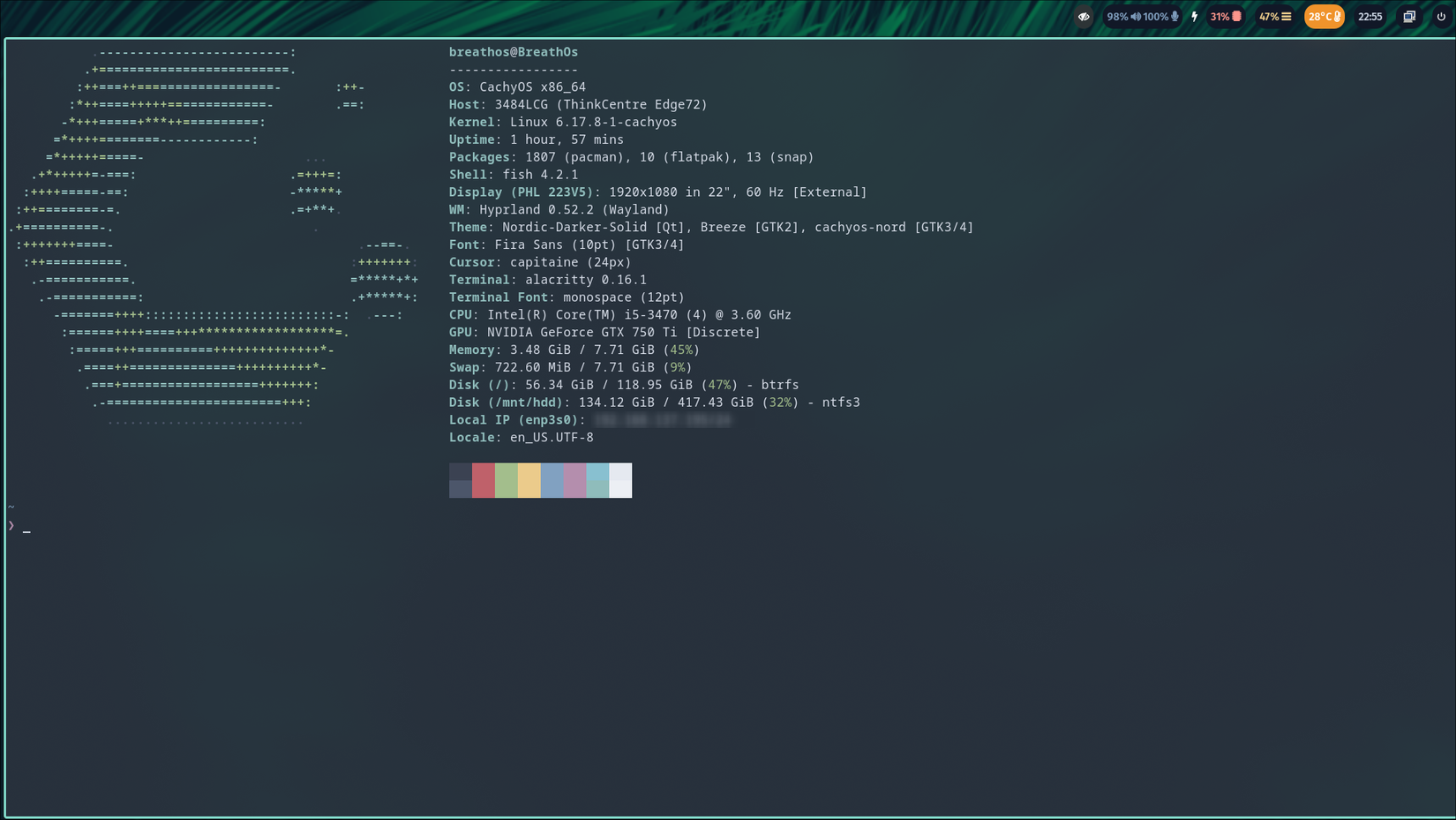 CatchyOS default terminal.