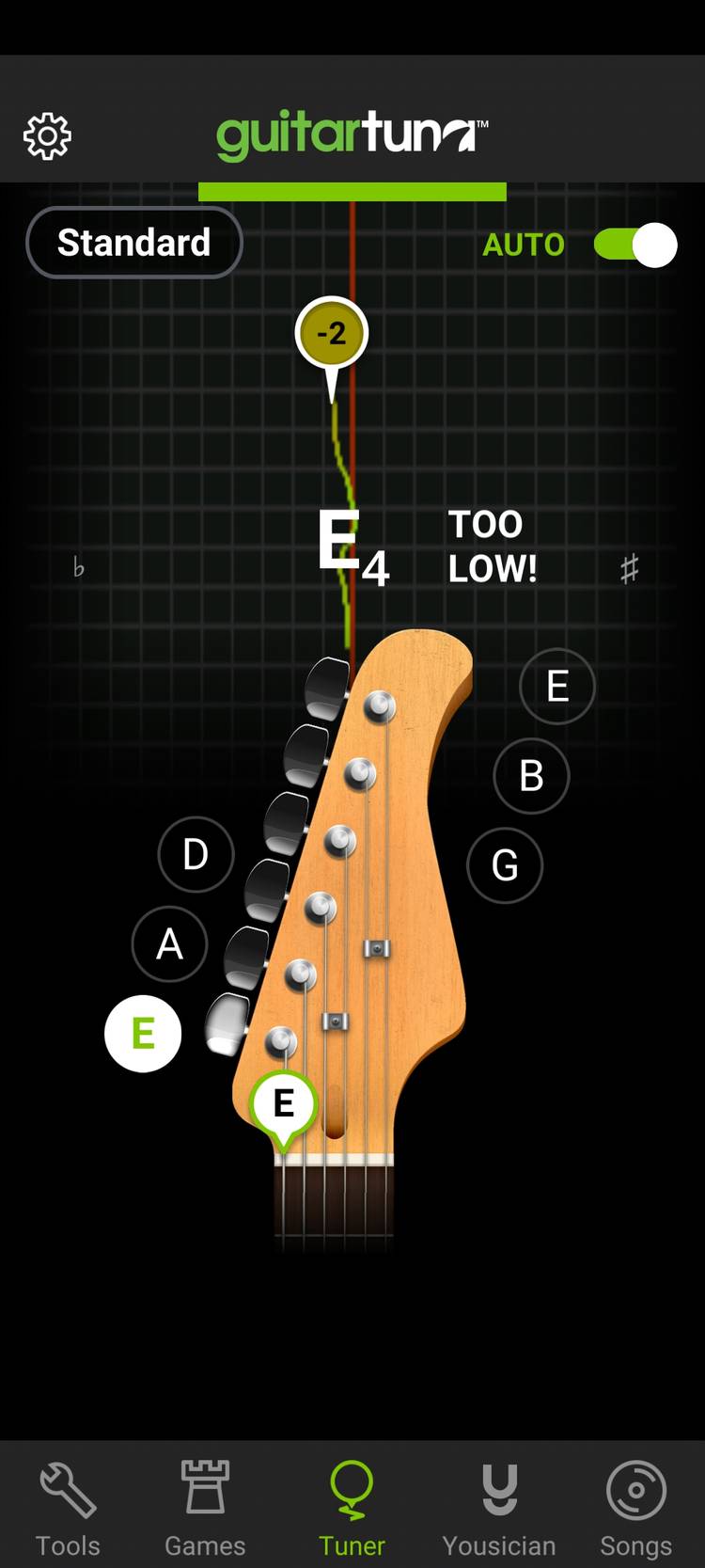 The Guitar Tuna app.