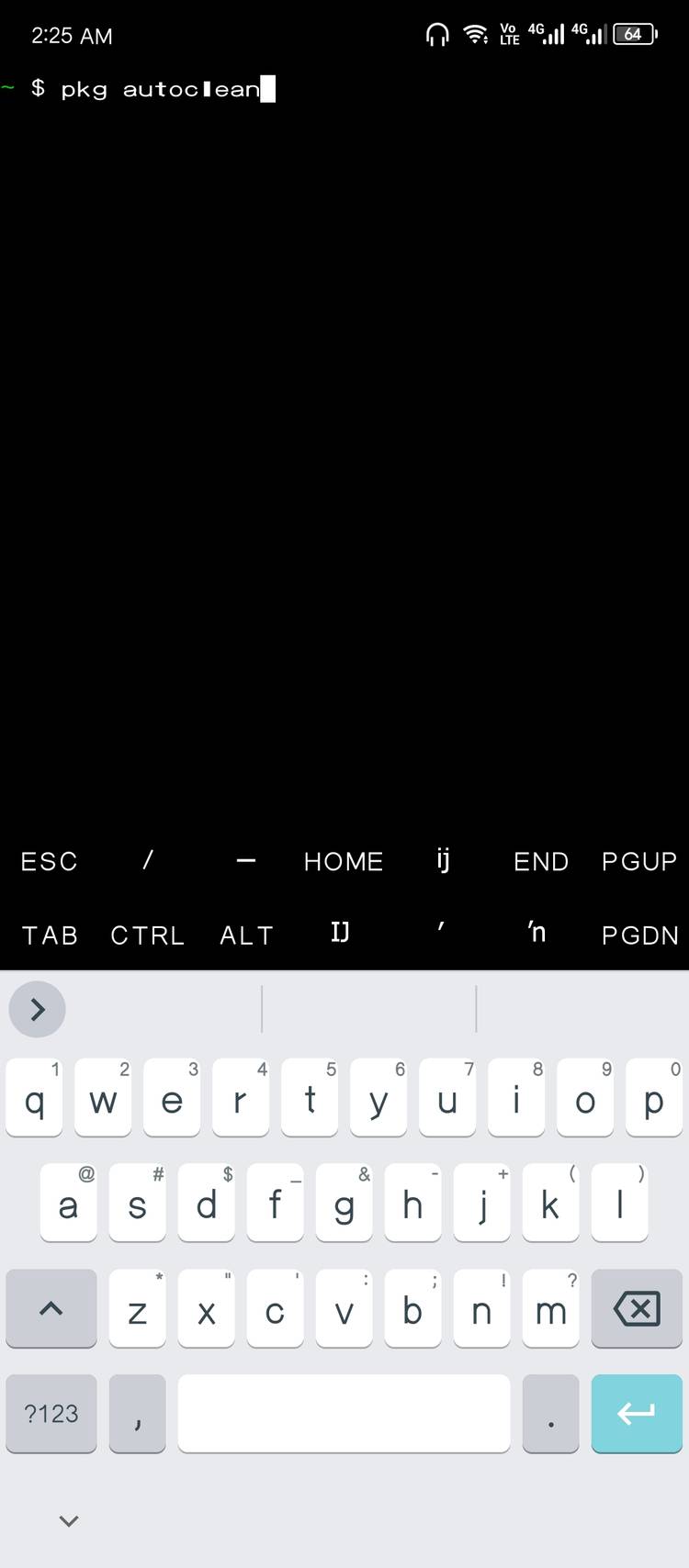 Clear the Termux cache with the 'auto-clean' command.