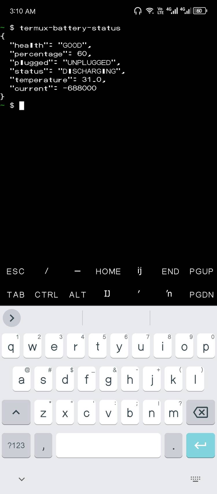 The Termux API works.