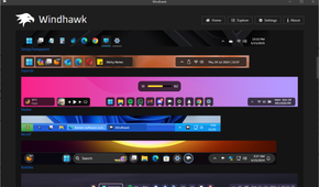 Some of the Windhawk taskbar style options.