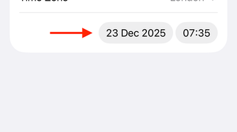 The Date setting in the Date & Time settings on an iPhone.