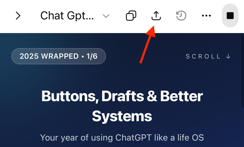 The Share icon in ChatGPT.