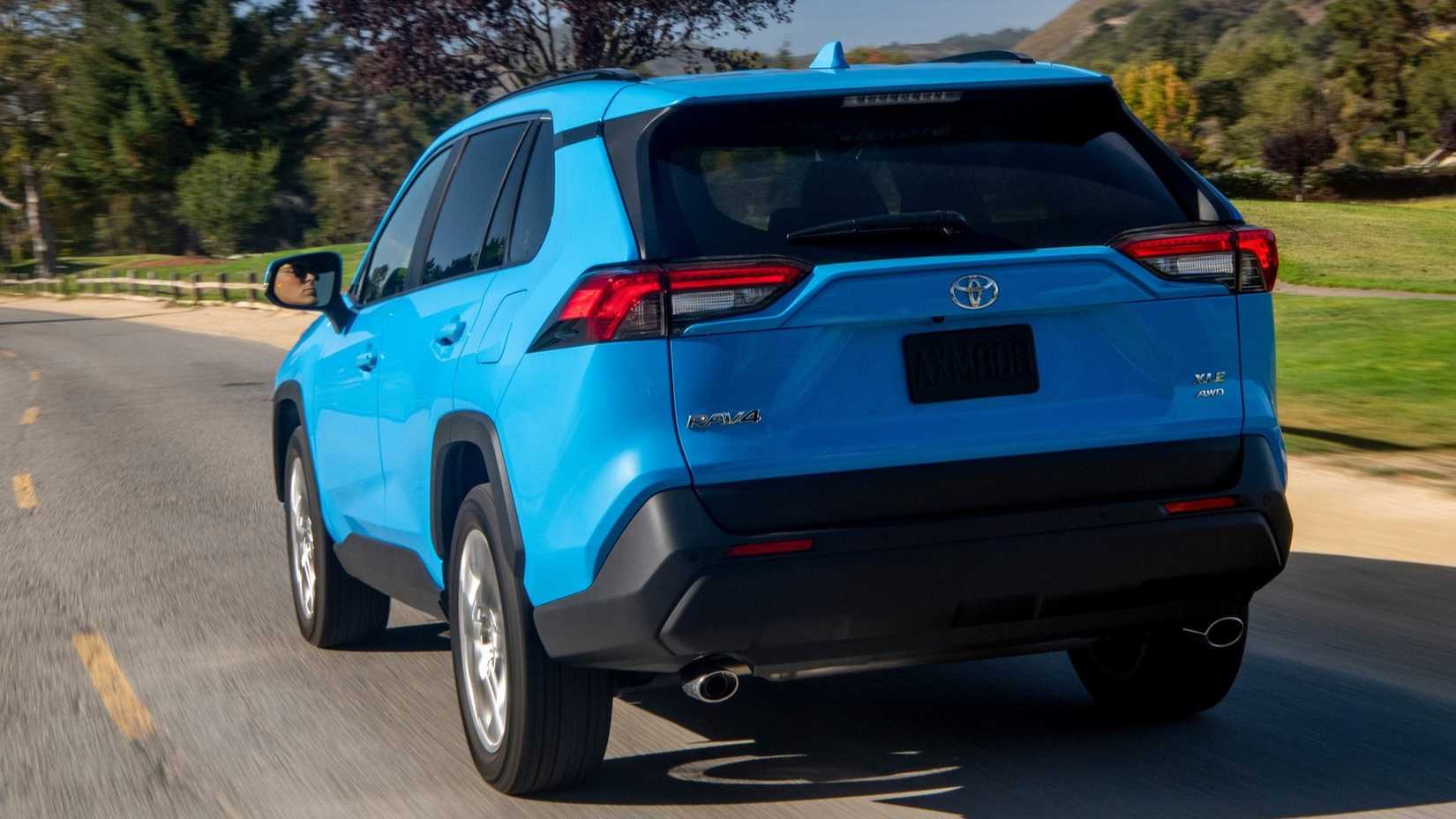 Rear 3/4 shot of a 2019 Toyota RAV4