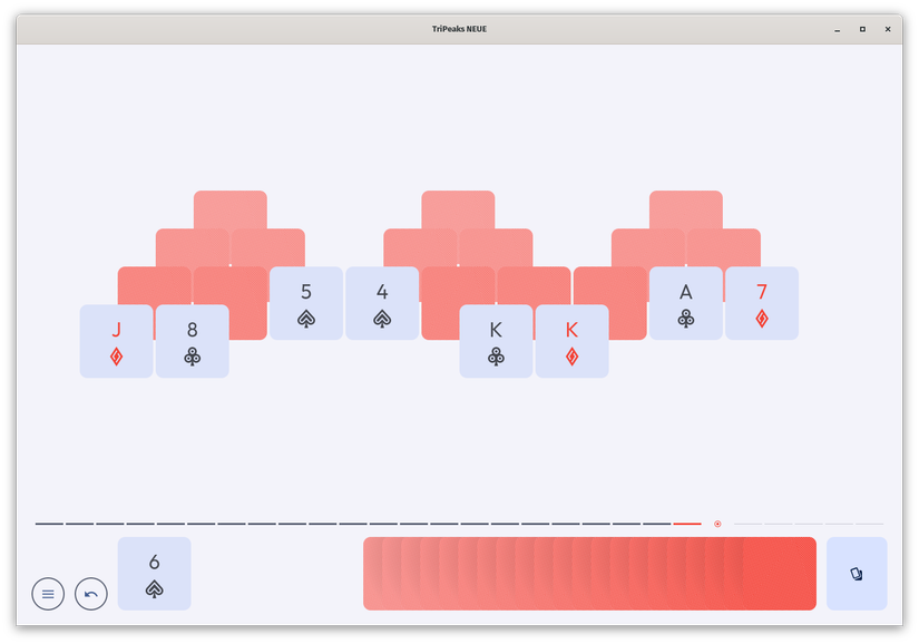 TriPeaks NEUE new game overview.