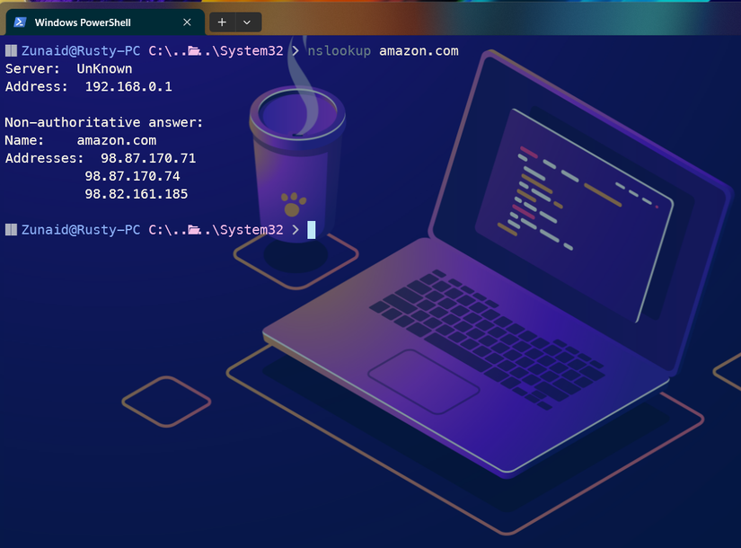 Usando nslookup para resolver problemas de DNS.