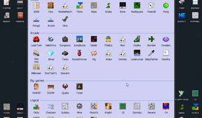 KolibriOS game center.