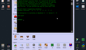 A Star Trek text game on KolibriOS.