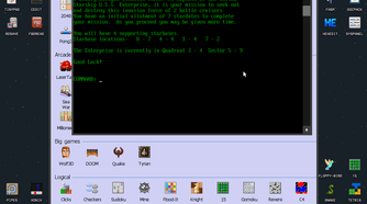 A Star Trek text game on KolibriOS.