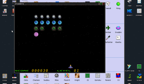 Classic Invaders on KolibriOS.