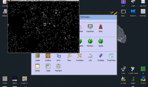 Playing an evolution simulator on KolibriOS.