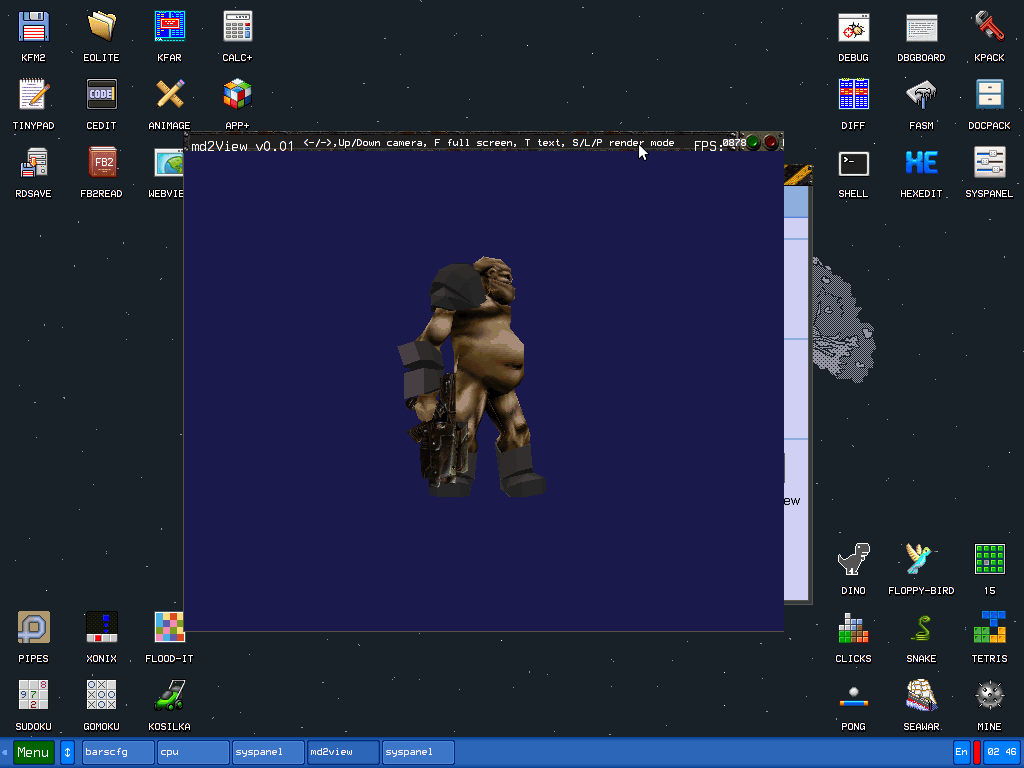 A 3D demo on KolibriOS.