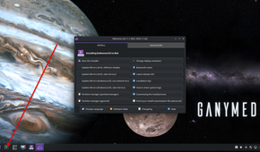 Opening a terminal in the live Linux environment.