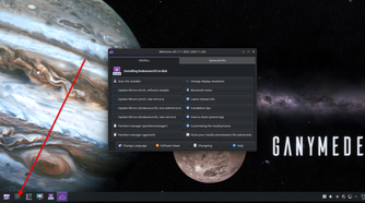 Opening a terminal in the live Linux environment.